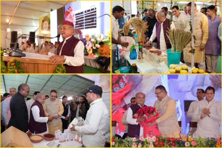 उत्तराखण्ड श्री अन्न महोत्सव 2023 में पहुंचे केंद्रीय कृषि मंत्री नरेंद्र सिंह तोमर, मुख्यमंत्री, मंत्री को दी बधाई