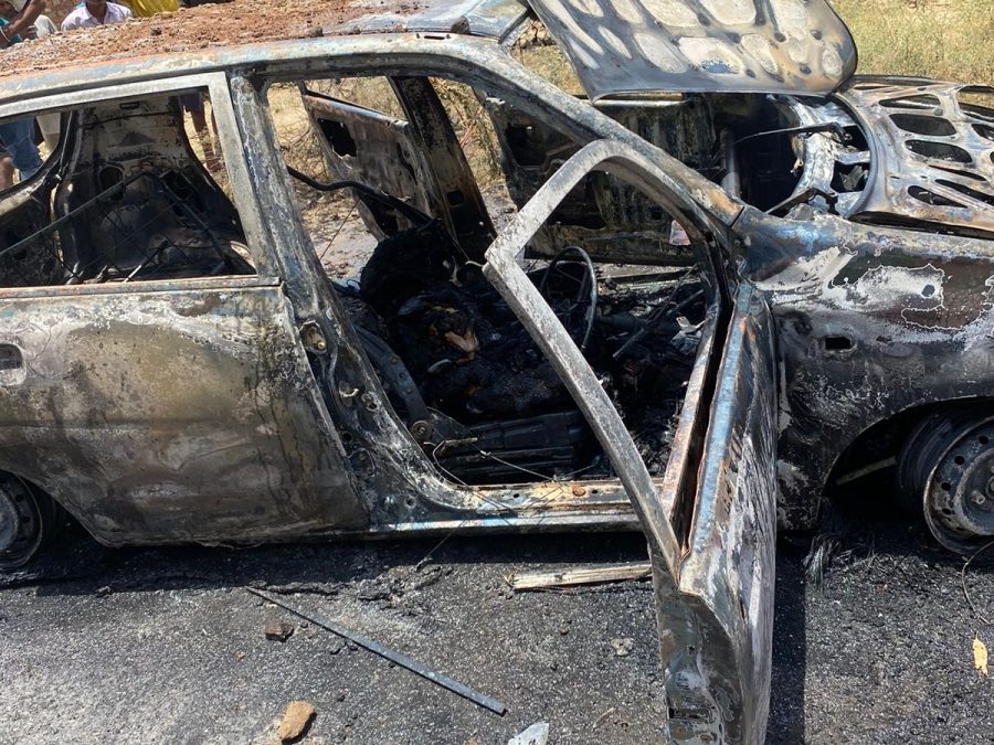 भविष्य बदरी मार्ग पर जली हुई कार में मानव कंकाल मिलने से इलाके में फैली सनसनी 