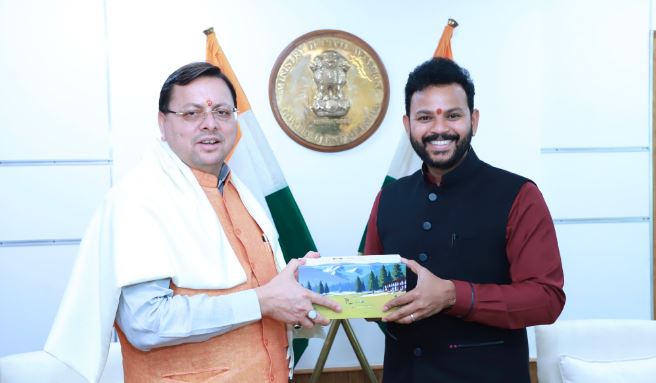 मुख्यमंत्री धामी ने केन्द्रीय नागरिक उड्डयन मंत्री किंजरापु राममोहन नायडू से की भेंट